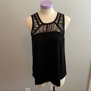 Pixley lattice neckline knit top